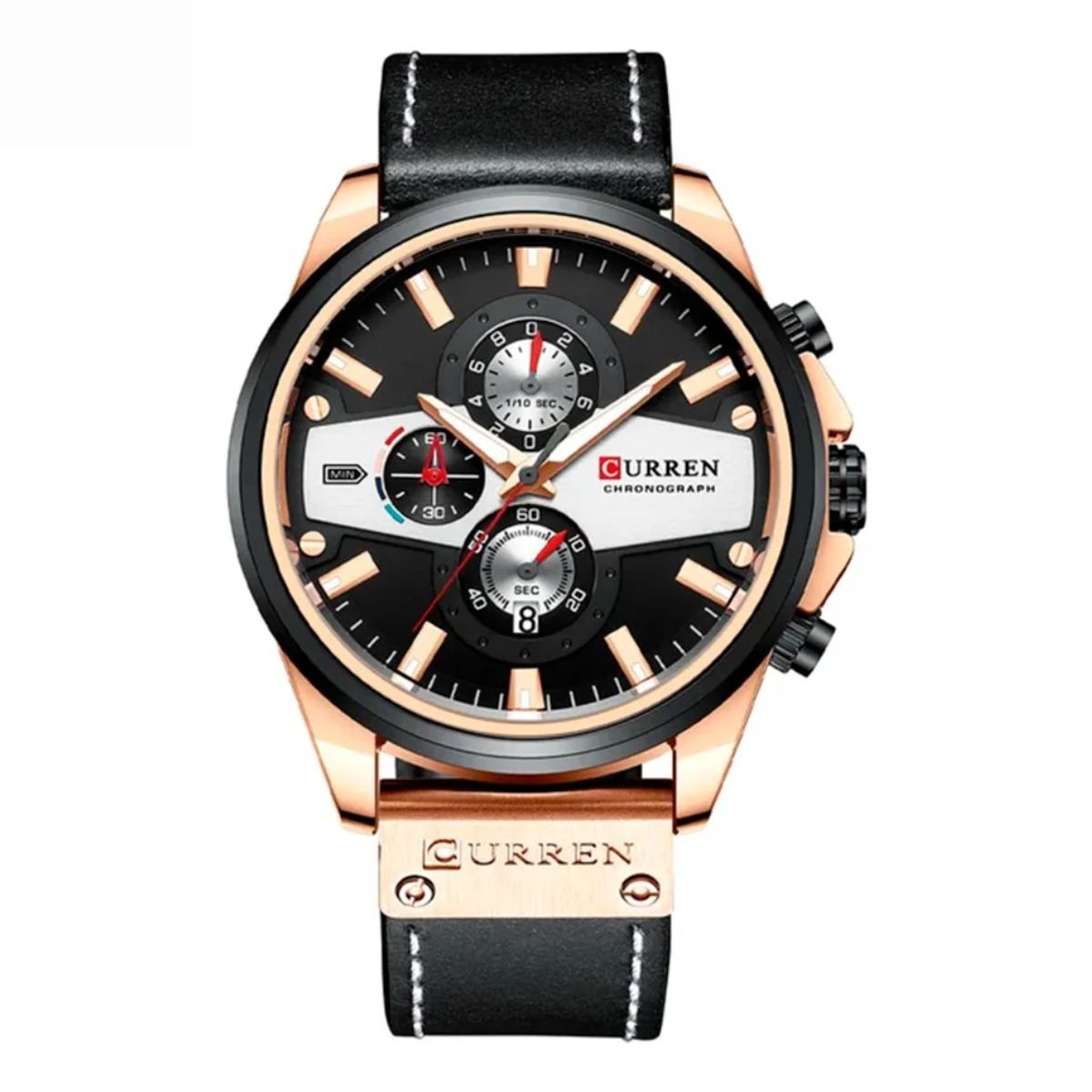 CURREN - Reloj Curren 8394 Cronógrafo En Cuero Para Hombre Negro