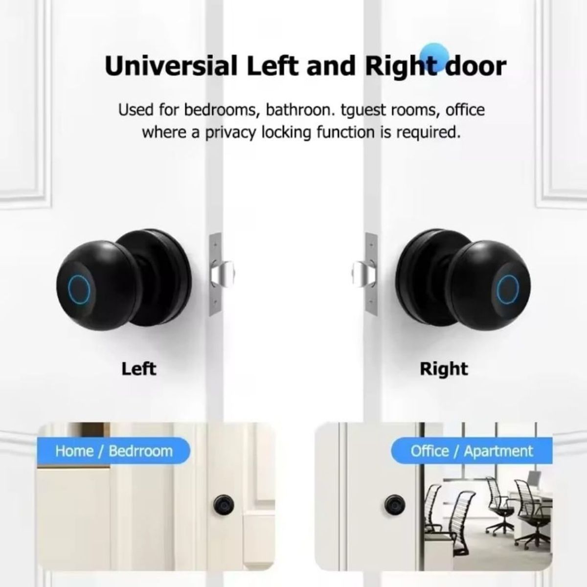 GENERICO - Cerradura Inteligente Huella App Tuya Tipo Perilla