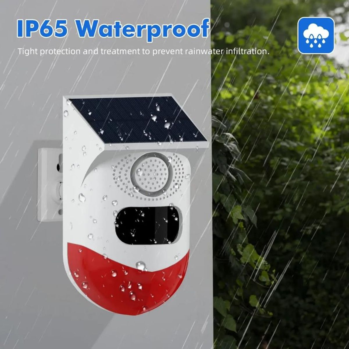 GENERICO - Alarma Sensor Con Sirena Para Intemperie Con Panel Solar
