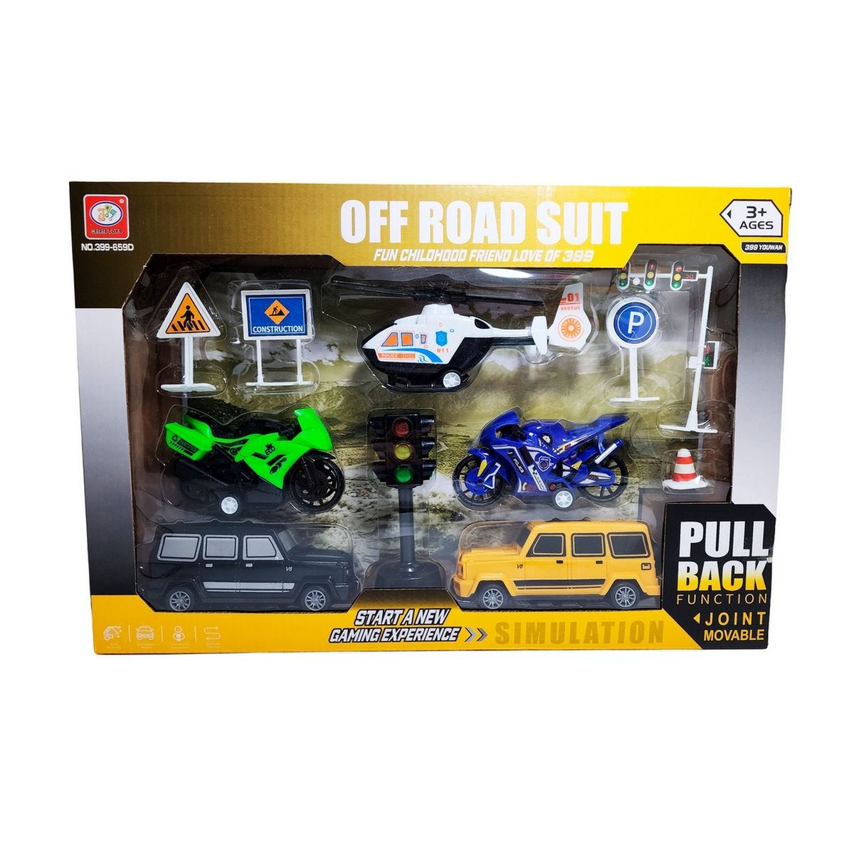 GENERICO - Carros Motos Helicopteros En La Ciudad Set +accesorios