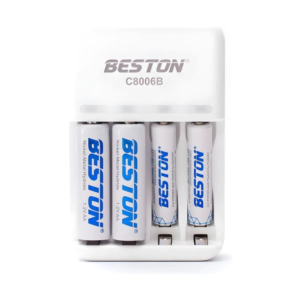 BESTON - Cargador Beston + 4 Pilas Aa/aaa Recargables 1.2v 1500mah/1100mah