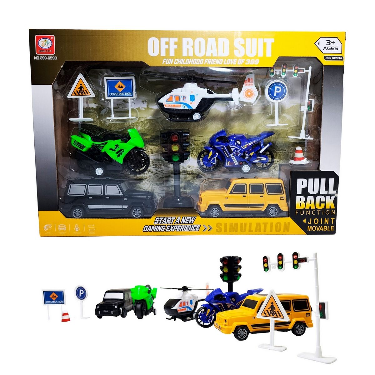 GENERICO - Carros Motos Helicopteros En La Ciudad Set +accesorios