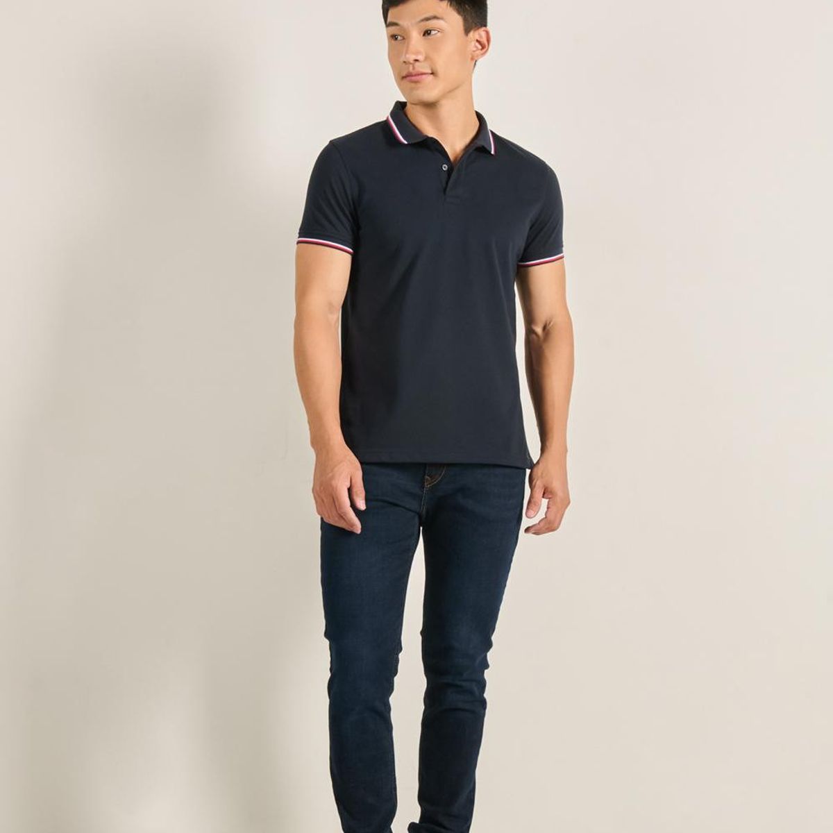 KOAJ - KOAJ Camiseta polo unicolor para hombre cuenta con 2 botones Hombre