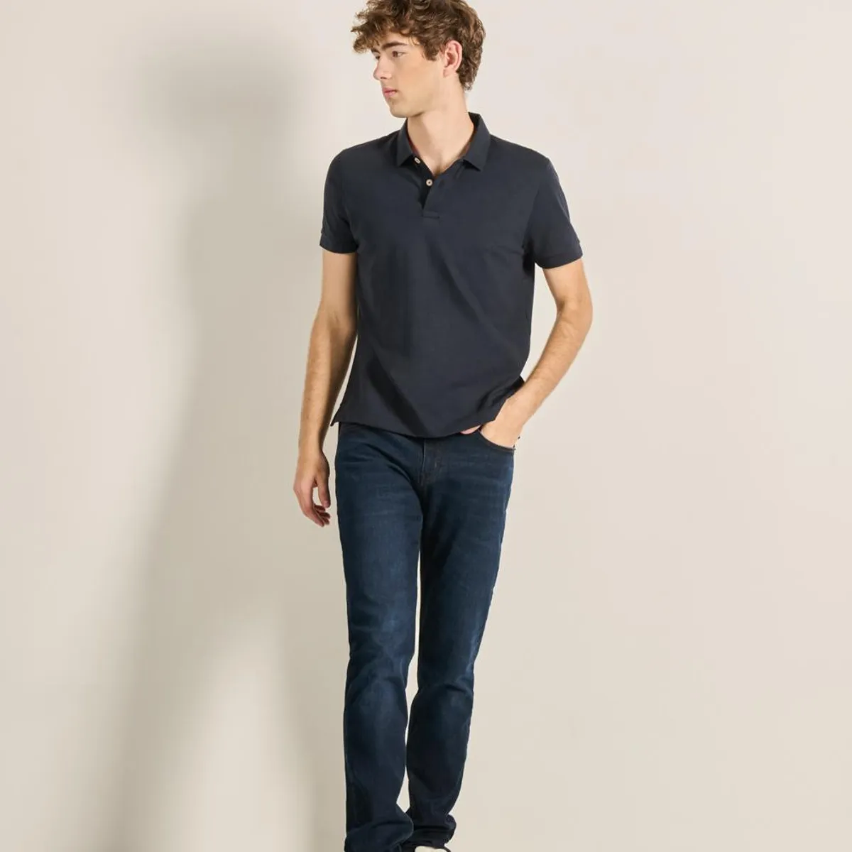 KOAJ - KOAJ Camiseta Polo unicolor con cuello y puños tejido Hombre