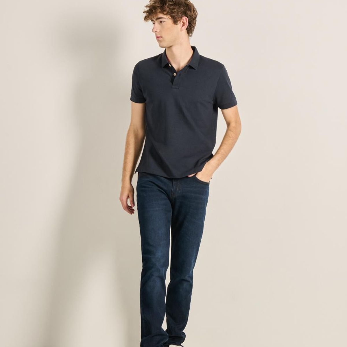 KOAJ - KOAJ Camiseta Polo unicolor con cuello y puños tejido Hombre