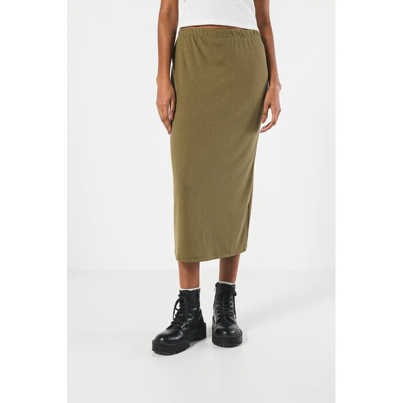 KOAJ - KOAJ Falda midi silueta ajustada unicolor con abertura en po Mujer