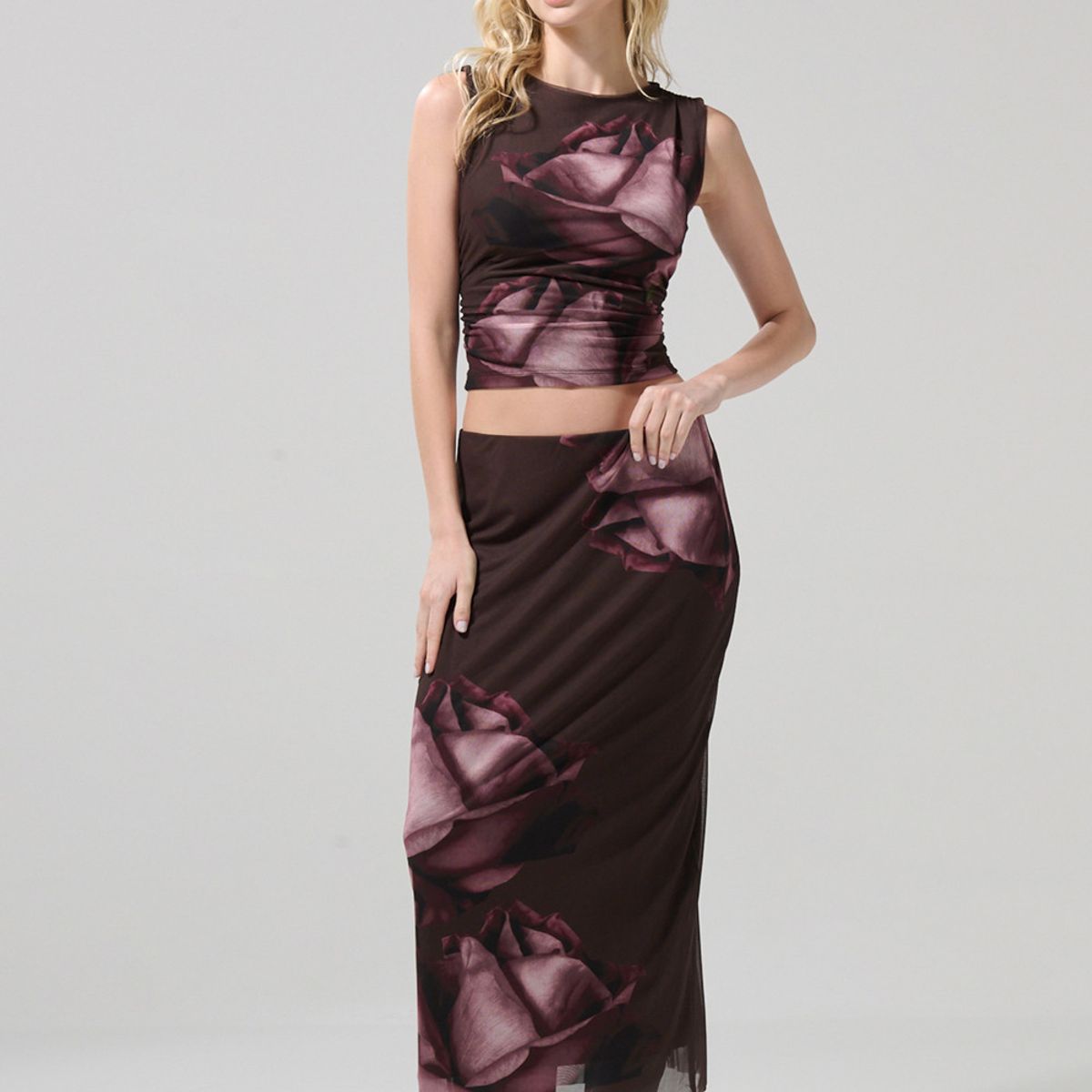 KOAJ - KOAJ Falda larga silueta ajustada estampada.