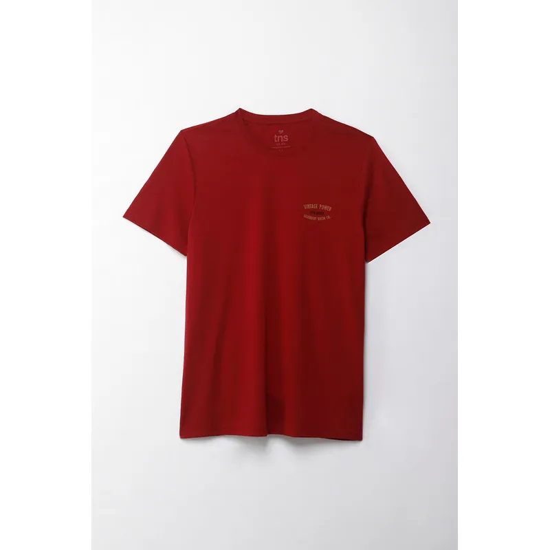 TENNIS - Camiseta manga corta estampada roja para hombre