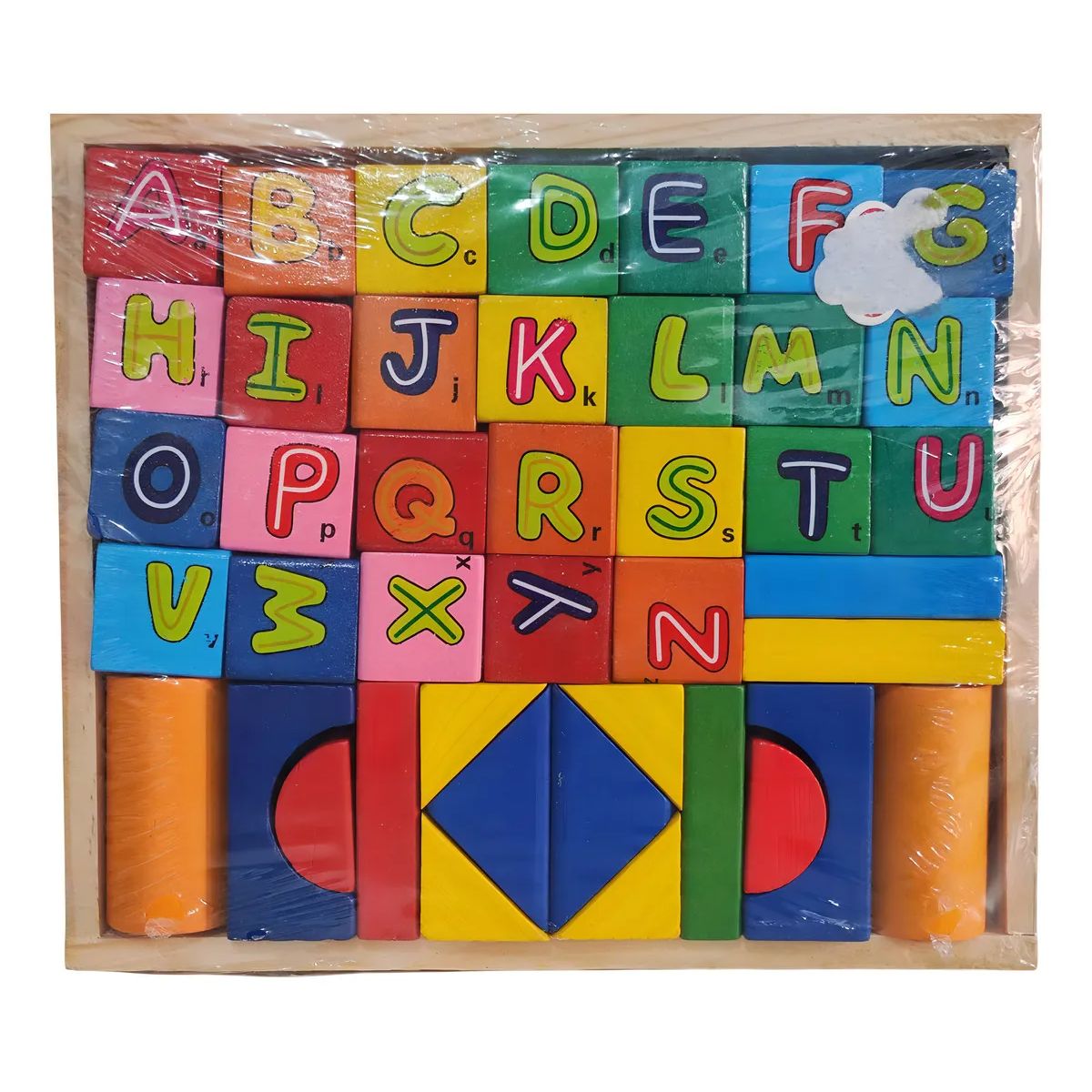 GENERICO - Bloques Armables Letra Abecedarios Figuras Geométricas Juego