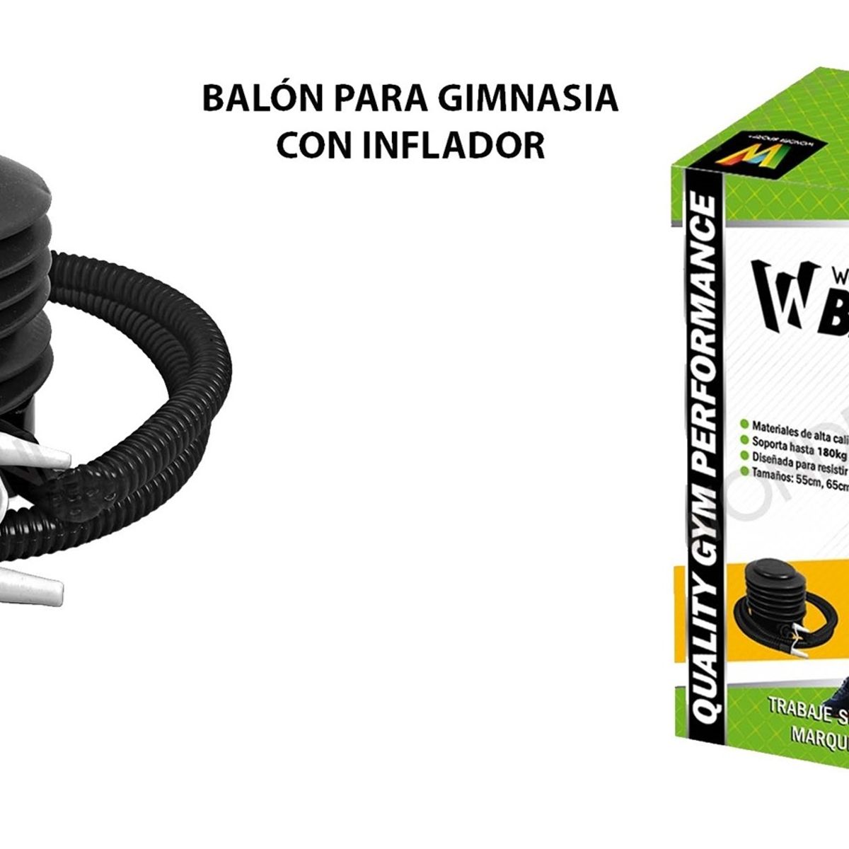 WONDER SPORT - Balon De Yoga Pelota De Pilates Fitball Bosu Grande 55 cm + Inflador