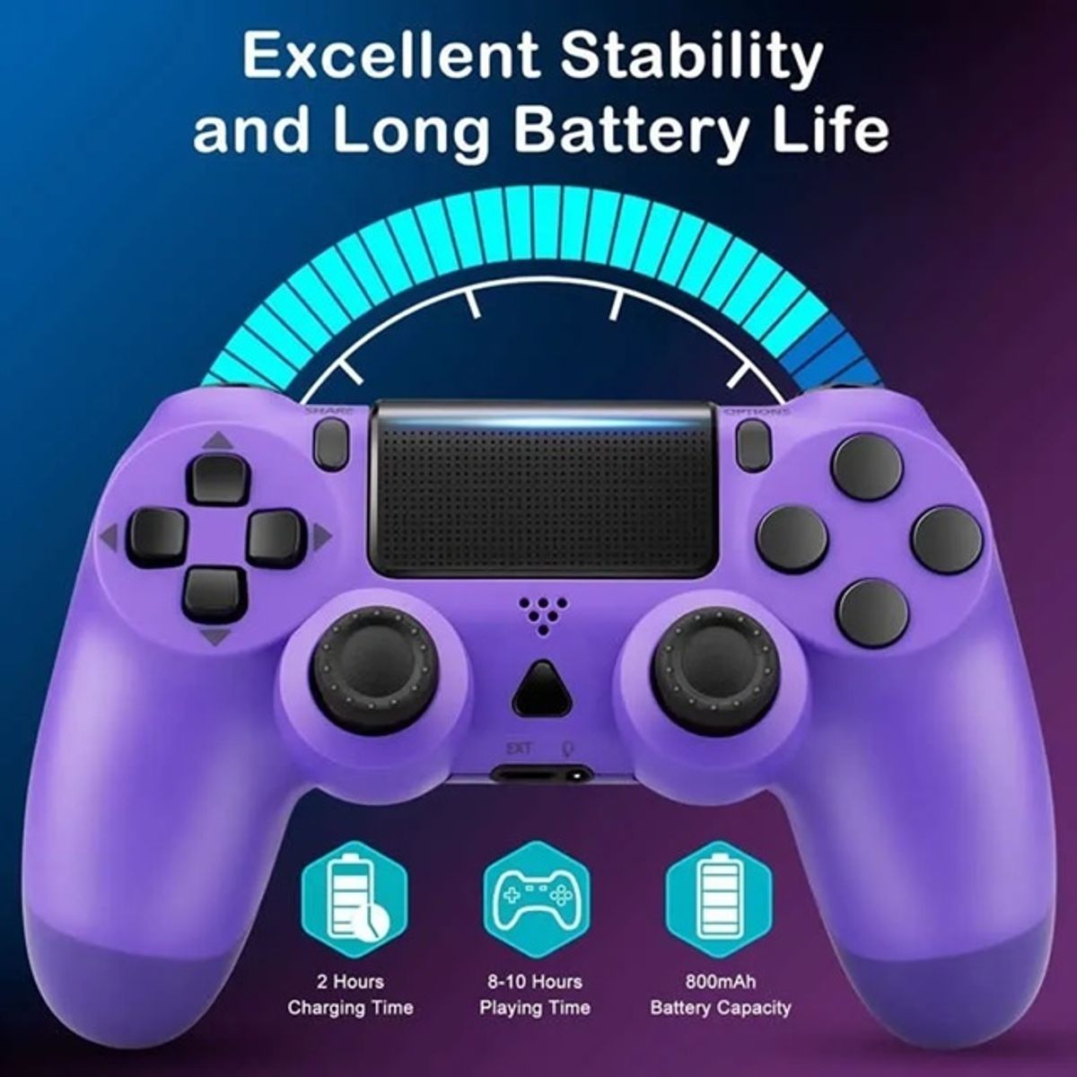 GENERICO - control para ps4 pc y android compatible inalámbrico color violeta
