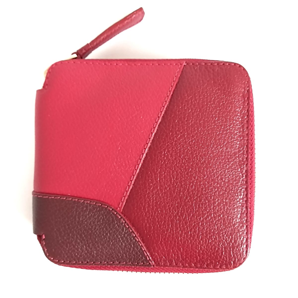 MARLA - Billetera cuadrada mujer con cierre y monedero cuero 100%