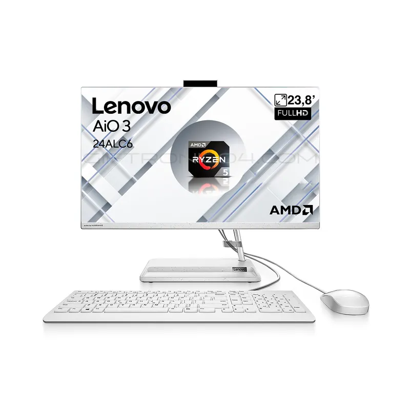 LENOVO - Aio Lenovo IdeaCentre AIO 3 24ALC6 - FHD - AMD R5-7430U - 16GB RAM 512GB SSD - Blanco