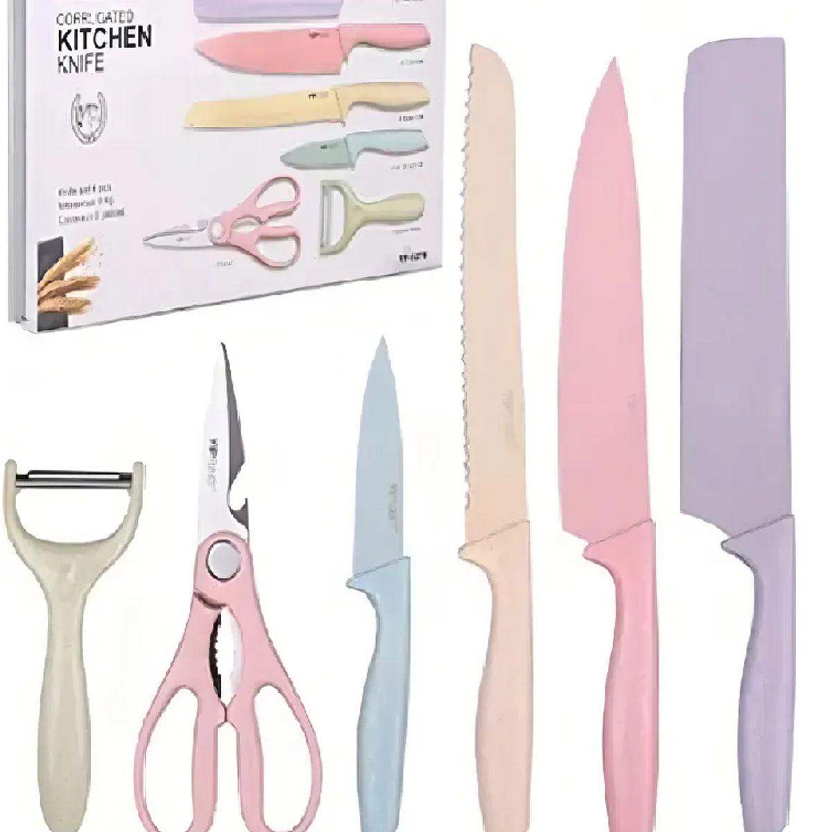 SKY - Set De Cuchillos Colores Pastel X6 Piezas Color Tonos pasteles