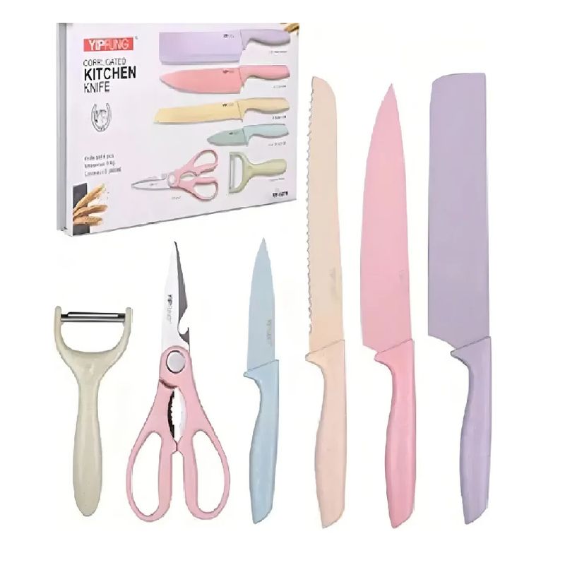 SKY - Set De Cuchillos Colores Pastel X6 Piezas Color Tonos pasteles