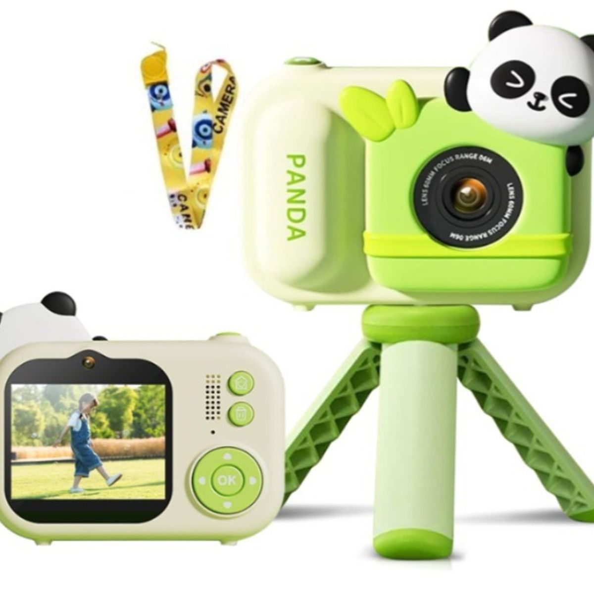 GENERICO - Cámara Digital Con Trípode Color Verde Para Niños Infantil