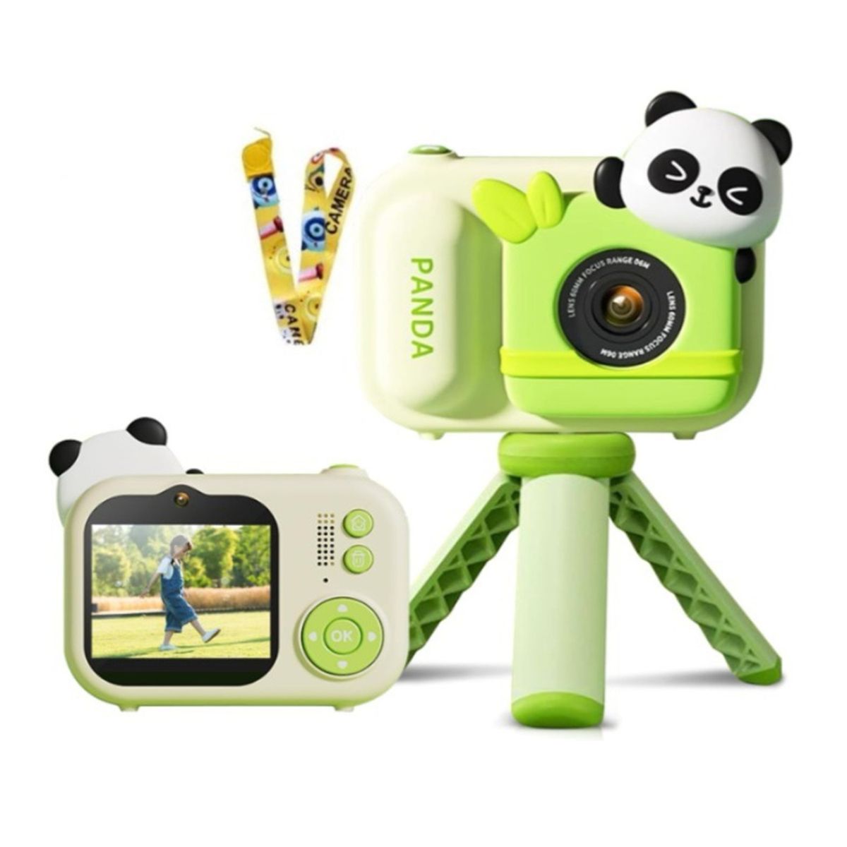 GENERICO - Cámara Digital Con Trípode Color Verde Para Niños Infantil
