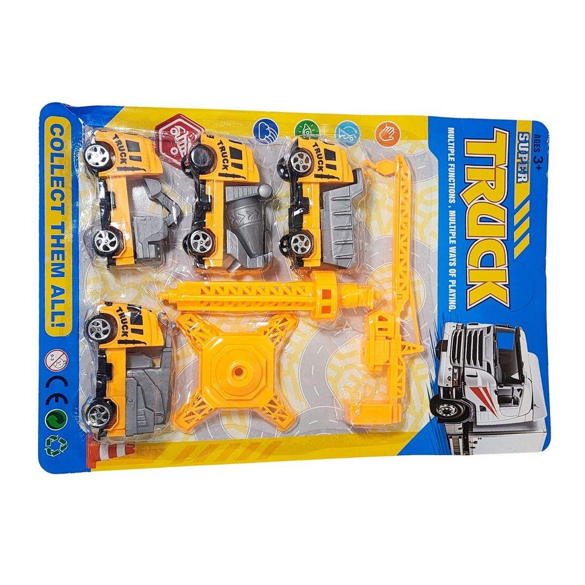 GENERICO - Camiones Construccion Set + Grua Juguete Niños Constructor