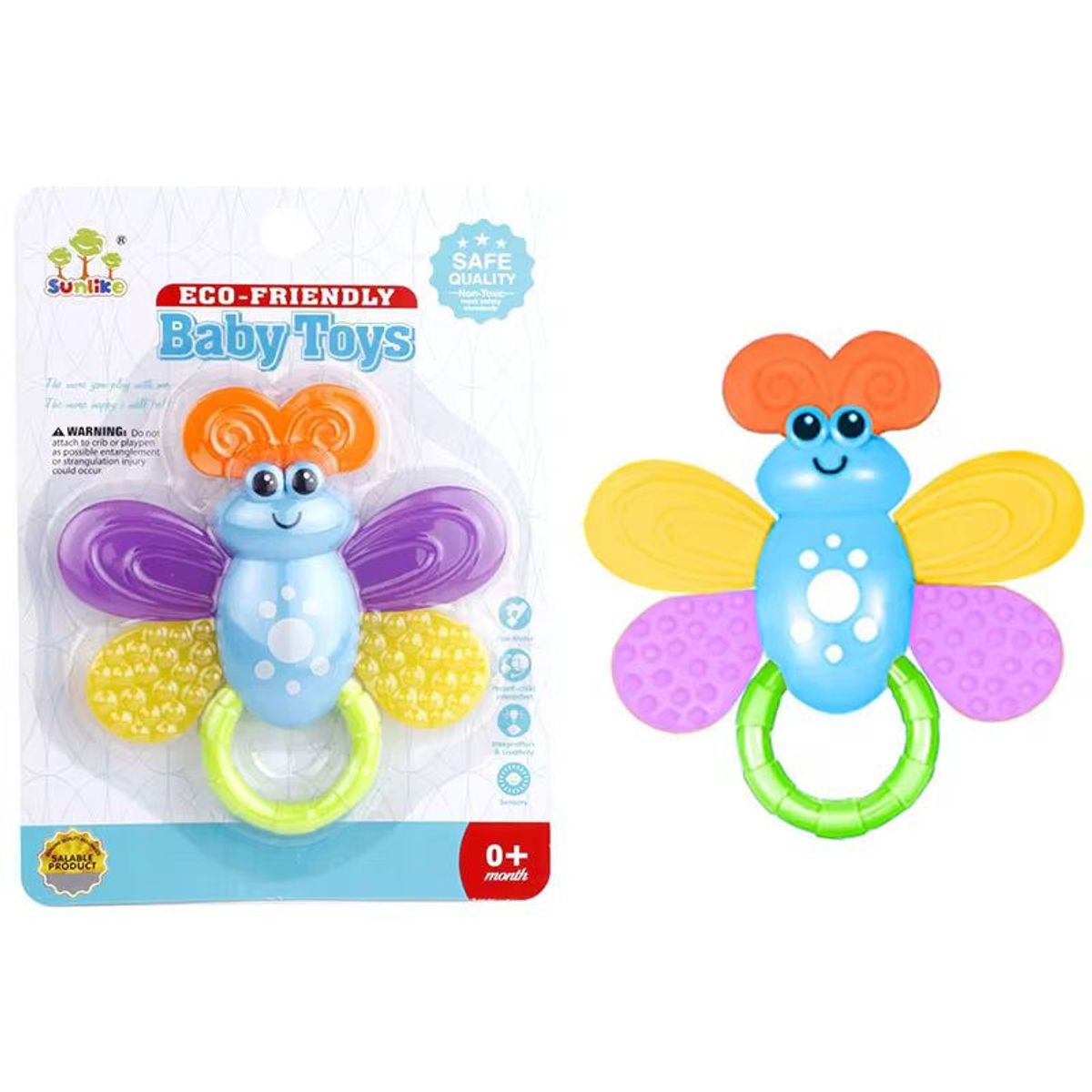 GENERICO - Mordedor Rascaencías Didáctico Para Bebé Mariposa