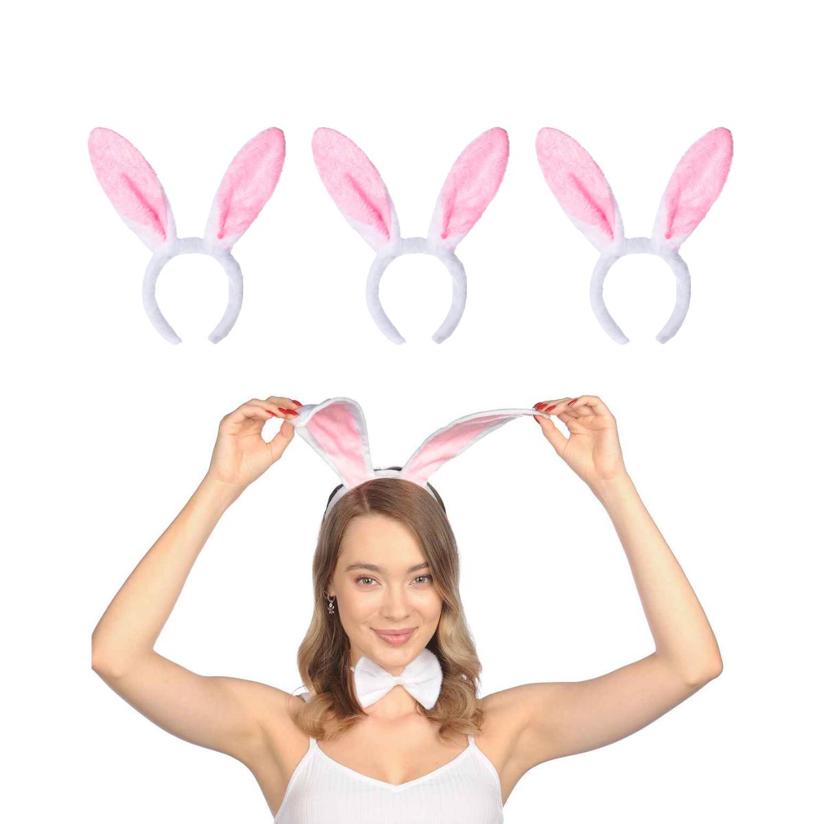 GENERICO - Diadema Orejas Coneja Disfraz Fiesta Halloween