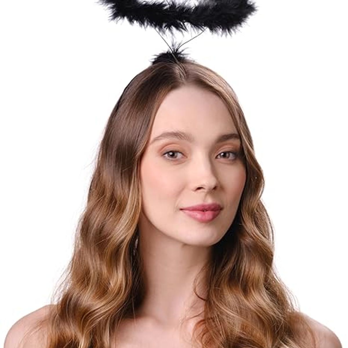 GENERICO - Diadema Ángel Aureola Plumas Disfraz Fiesta Halloween