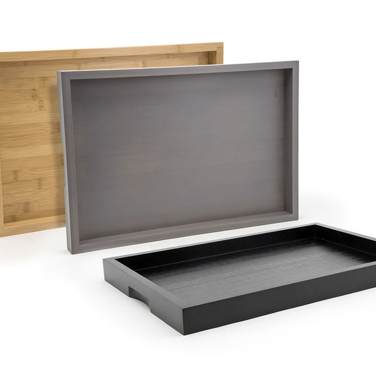 FOH - Bandeja de Bambú 19 x 13 - Pack de 4 unidades - Modelo 19x13