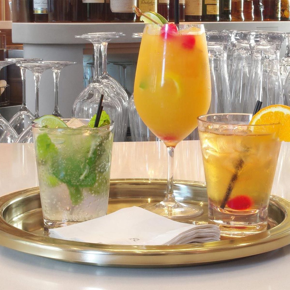 FOH - Bandeja Redonda de Acero Inoxidable 14 - Pack de 4 Piezas