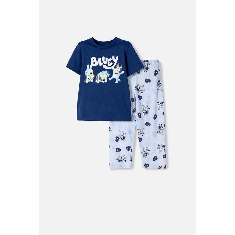 BLUEY - Pijama de Bluey multicolor de pantalón largo para niño 2T a 6T
