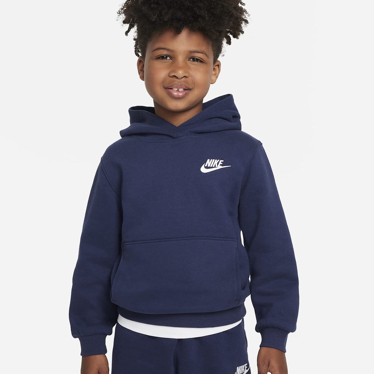 NIKE - Buzo Hoodie Nike Niño NSW Club Fleece LBR PO 86L088-U90 Azul Casual