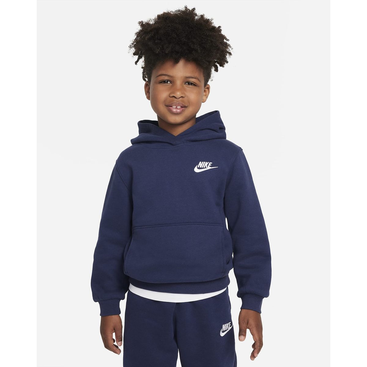 NIKE - Buzo Hoodie Nike Niño NSW Club Fleece LBR PO 86L088-U90 Azul Casual
