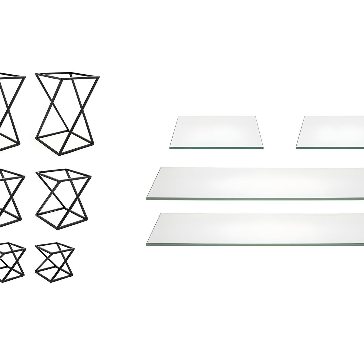 FOH - Esenciales Buffet - Twist - Cristal Transparente en Negro Matte