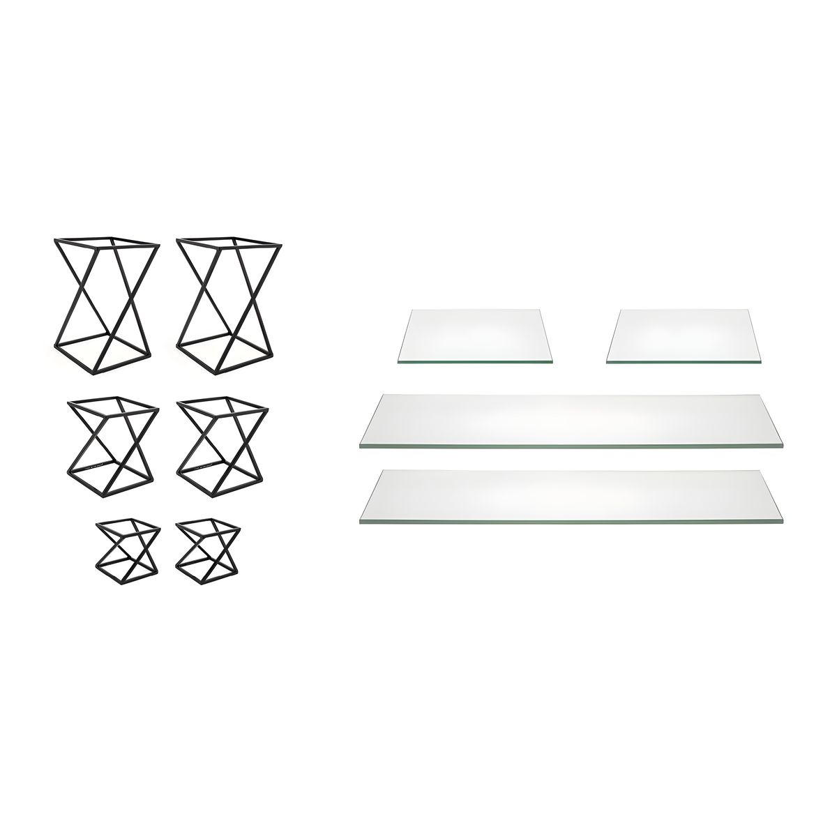 FOH - Esenciales Buffet - Twist - Cristal Transparente en Negro Matte