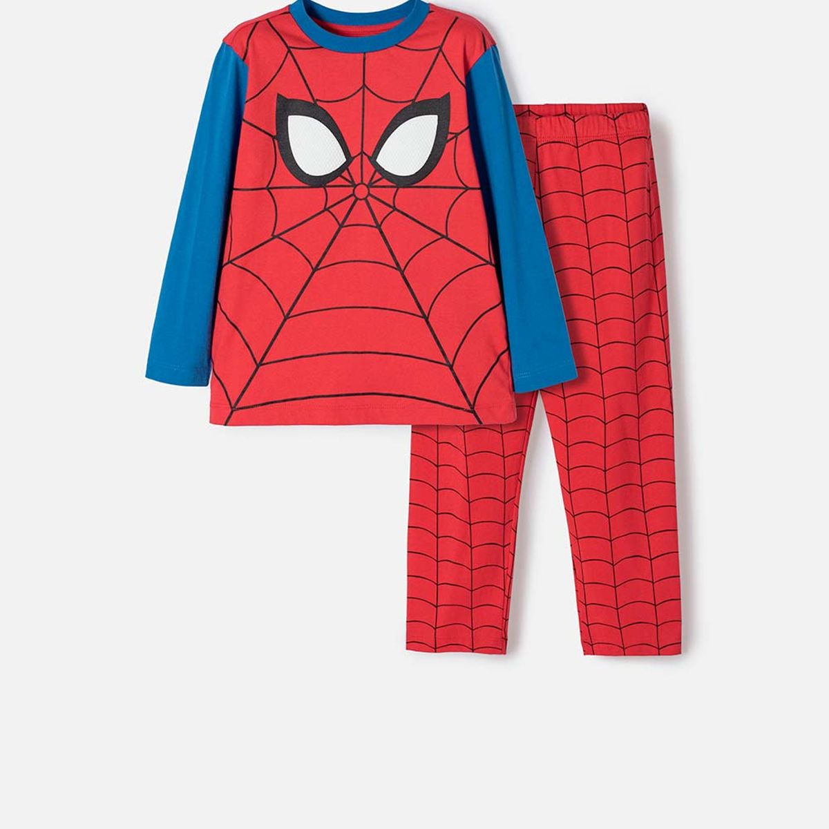 MARVEL - Pijama de Spider-man con pantalón largo rojo para niño 2T a 5T