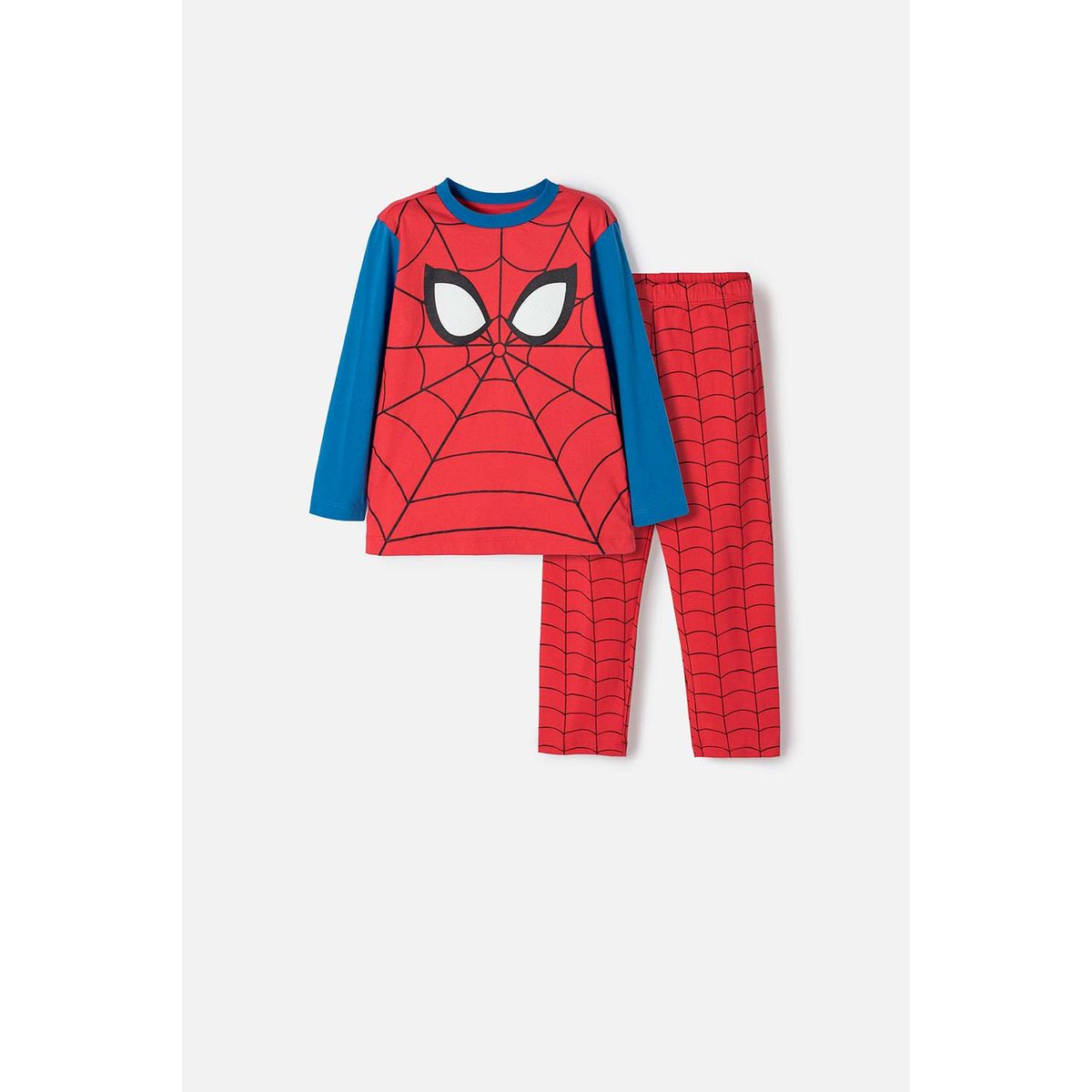 MARVEL - Pijama de Spider-man con pantalón largo rojo para niño 2T a 5T