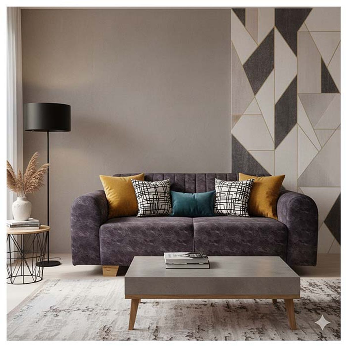 GENERICO - SOFA DE 3 PUESTOS MARSELLA EN TELA ANTIFLUIDOS CHOCOLATE