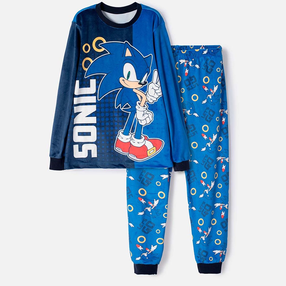 SONIC - Pijama Sonic con pantalón largo para niña