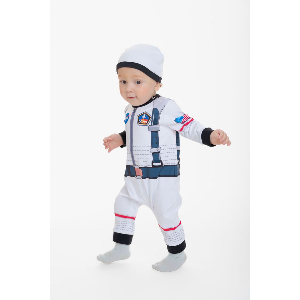 NASA - Pijama de la Nasa manga larga blanco para bebé niño