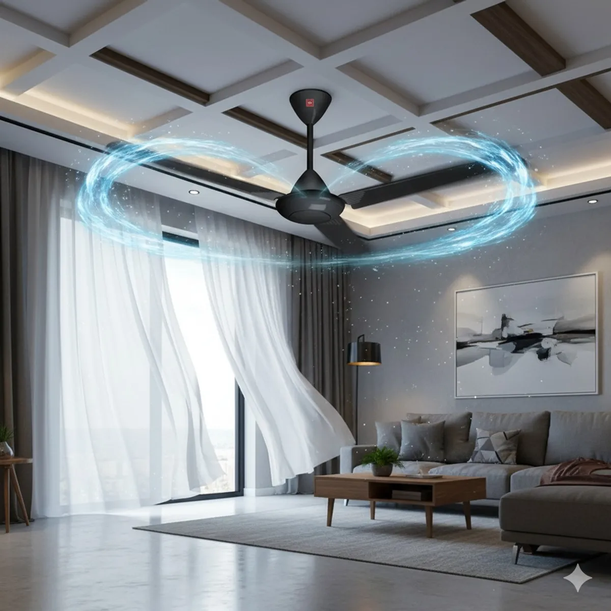 KDK - Ventilador De Techo KDK Industrial Ultra Refrescante 142 cm Negro