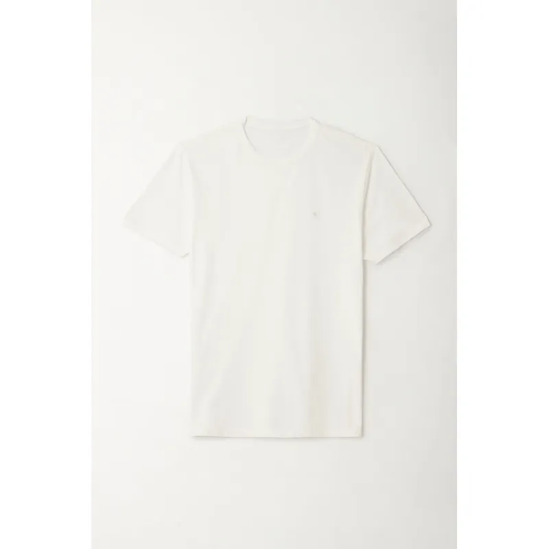 TENNIS - Camiseta con raqueta bordada crudo para hombre