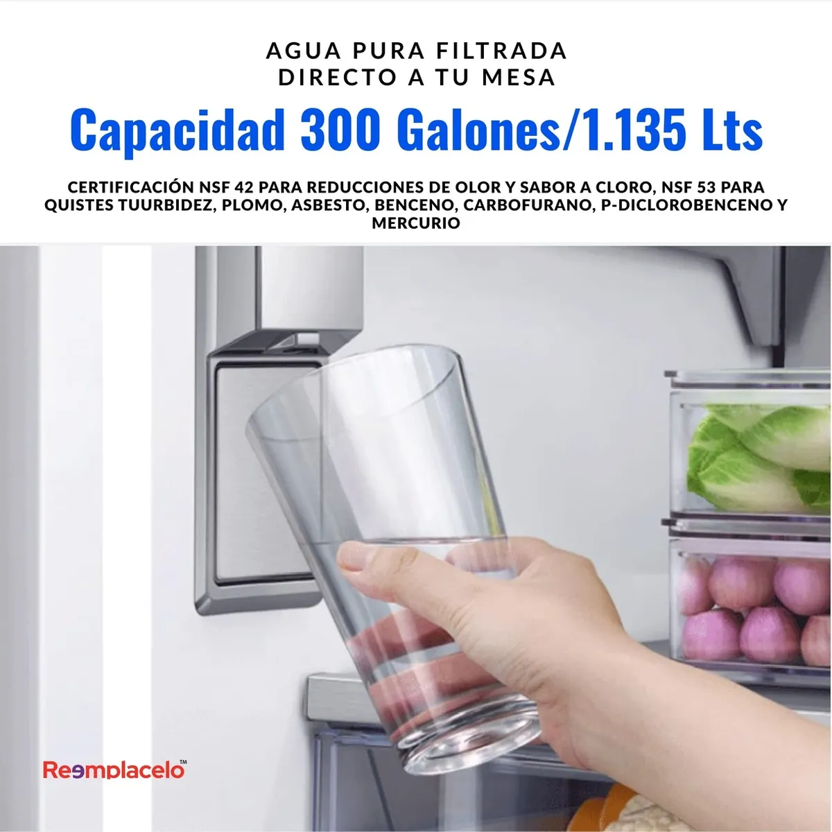 SAMSUNG - Filtro Nevera Nevecon Samsung DA9717376B HAF QIN EXP Interno Cuadrado