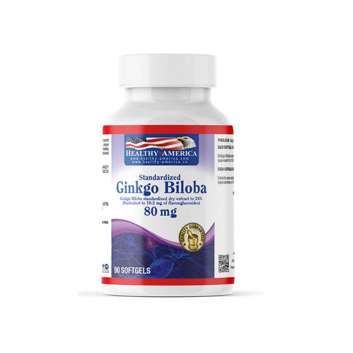 HEALTHY AMERICA - SUPLEMENTO CON FLAVONOIDES X 80 MG/ HEALTHY AMERICA/ GINKGO BILOBA.