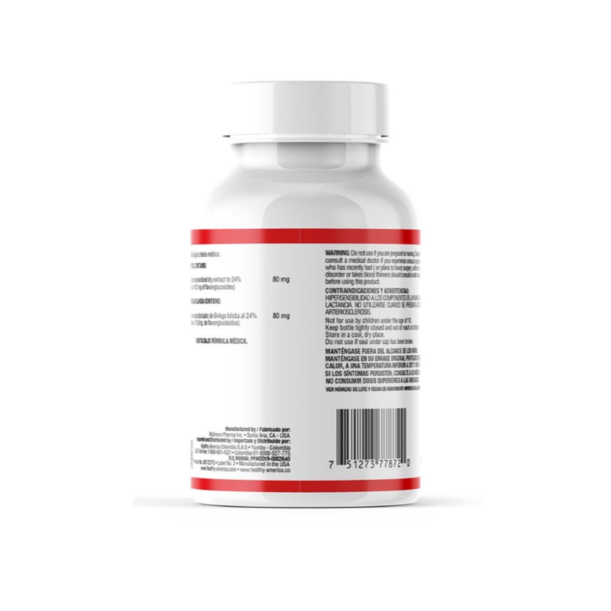 HEALTHY AMERICA - SUPLEMENTO CON FLAVONOIDES X 80 MG/ HEALTHY AMERICA/ GINKGO BILOBA.