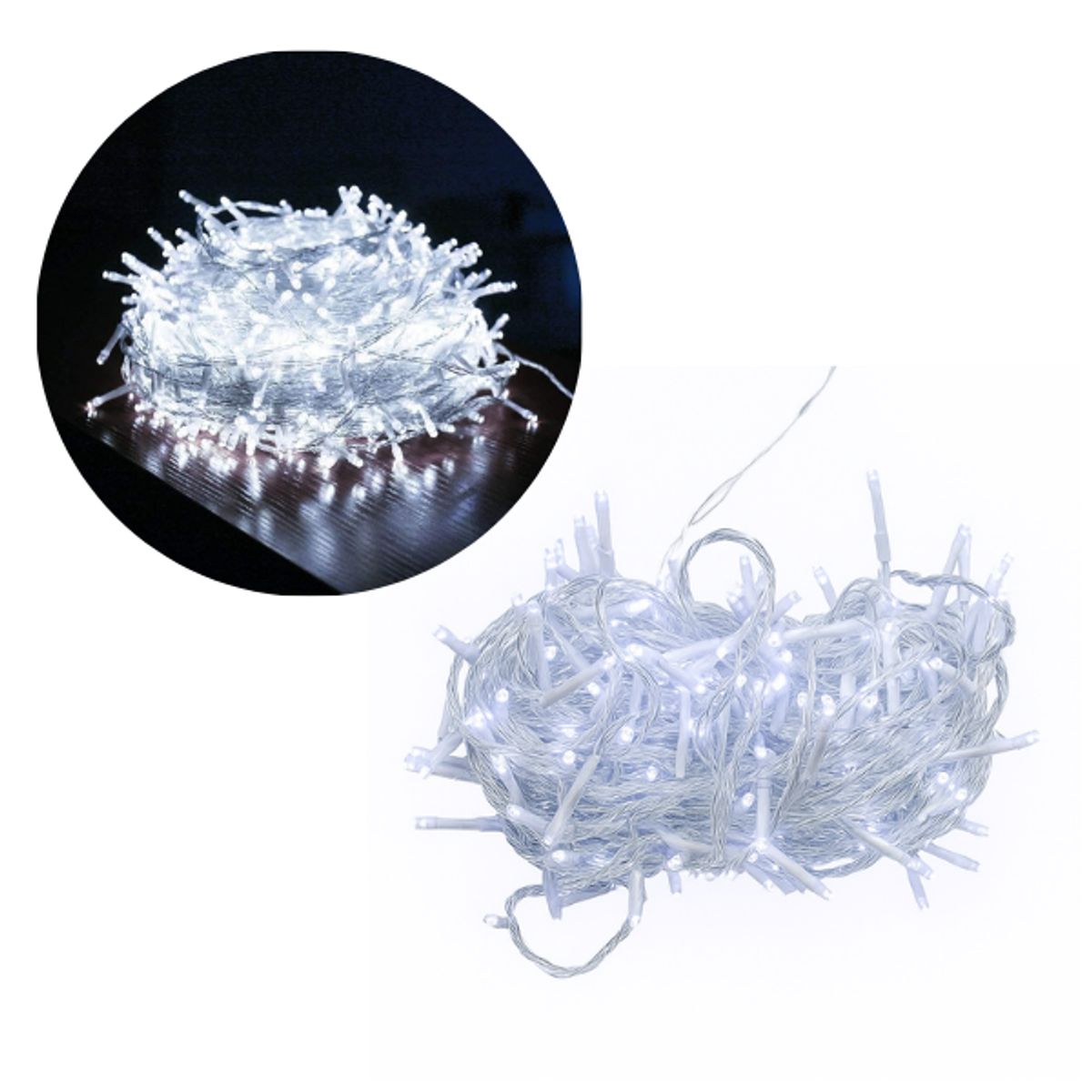 ADQUIERELO YA - Extensión Luz LED Lineal Blanca 200 Luces 14 Metros Cable Transp