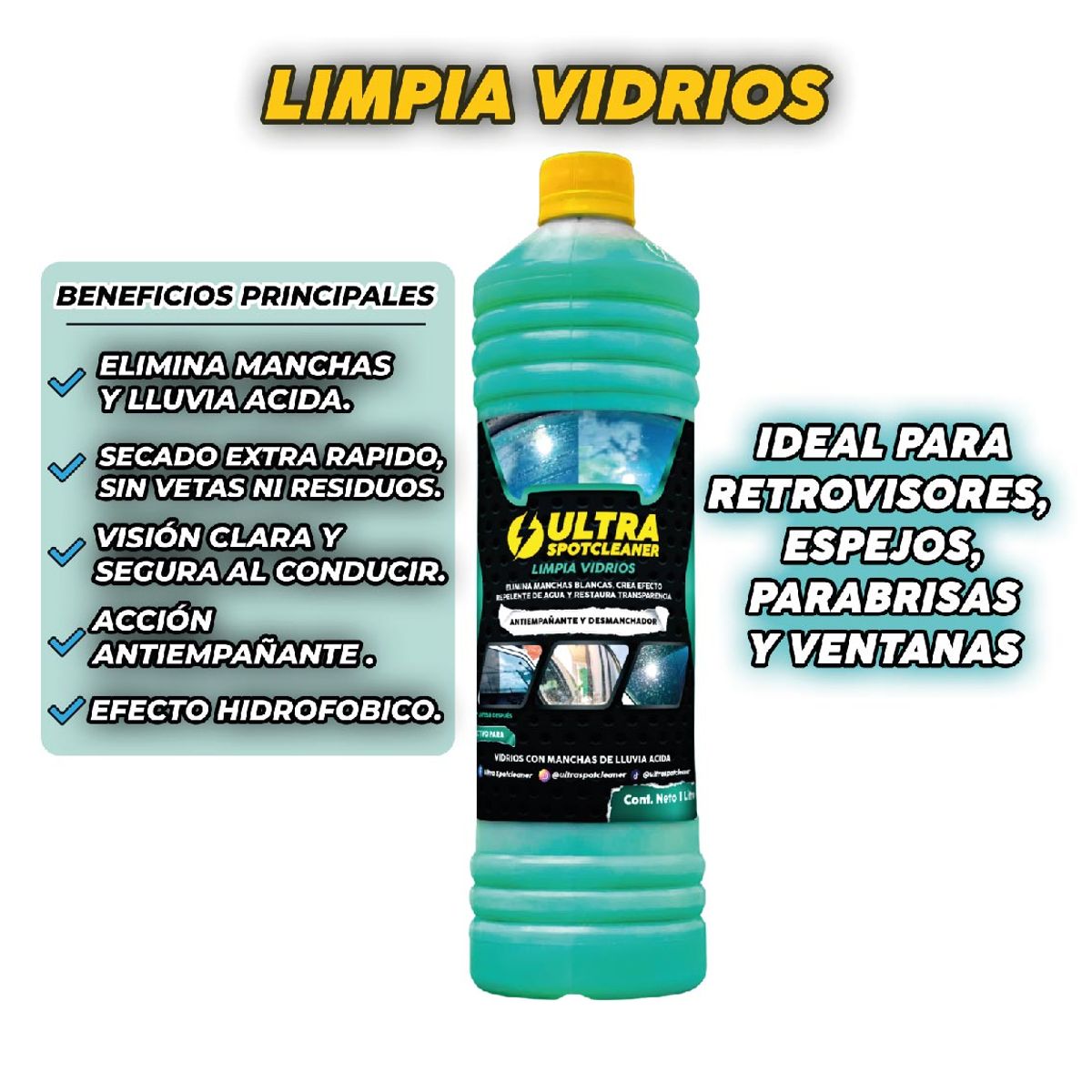 ULTRA SPOTCLEANER - Limpiavidrios Ultra SpotCleaner 1 Litro