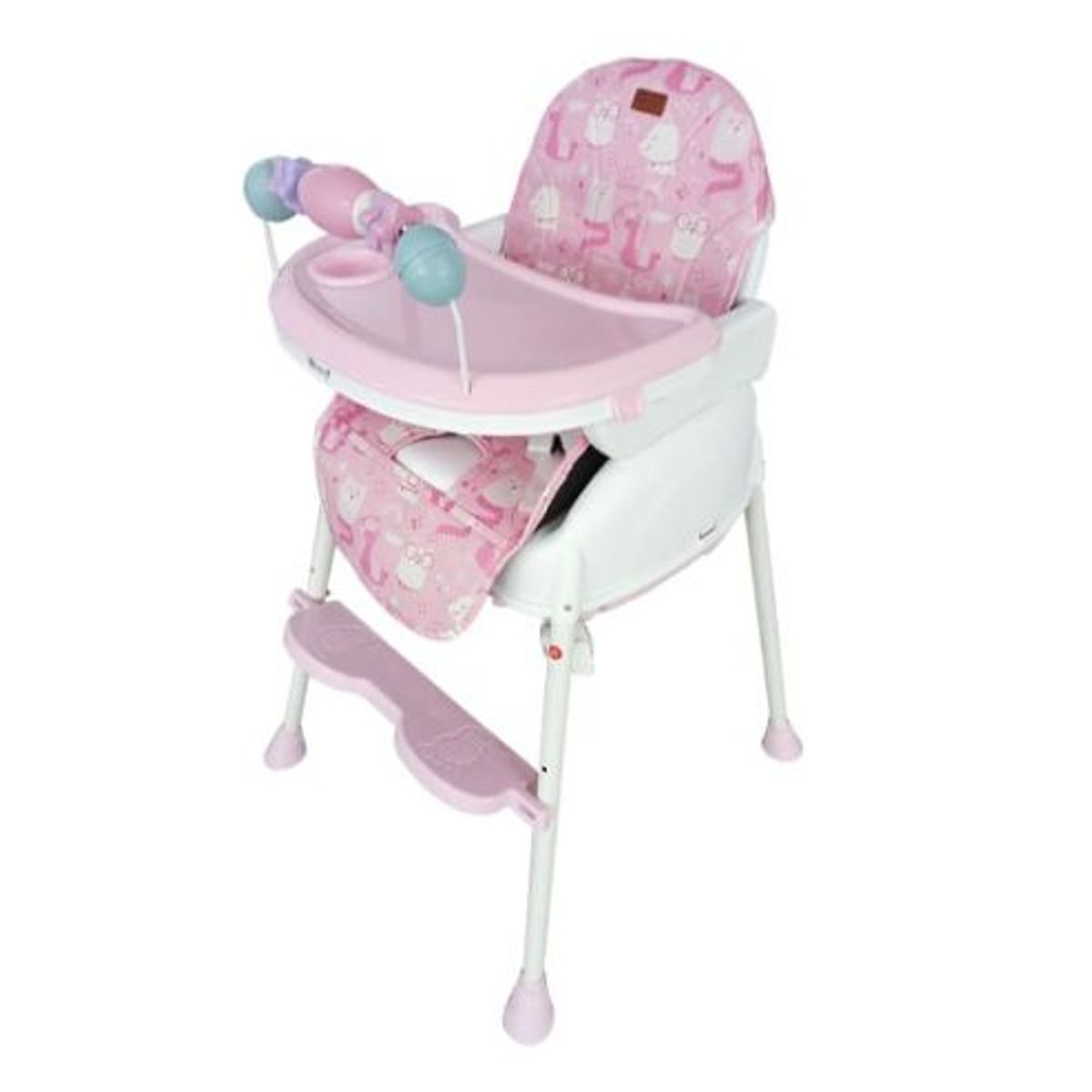 EBABY - Comedor De Bebe 4 Funciones Doble Bandeja Acolchado Ruedas