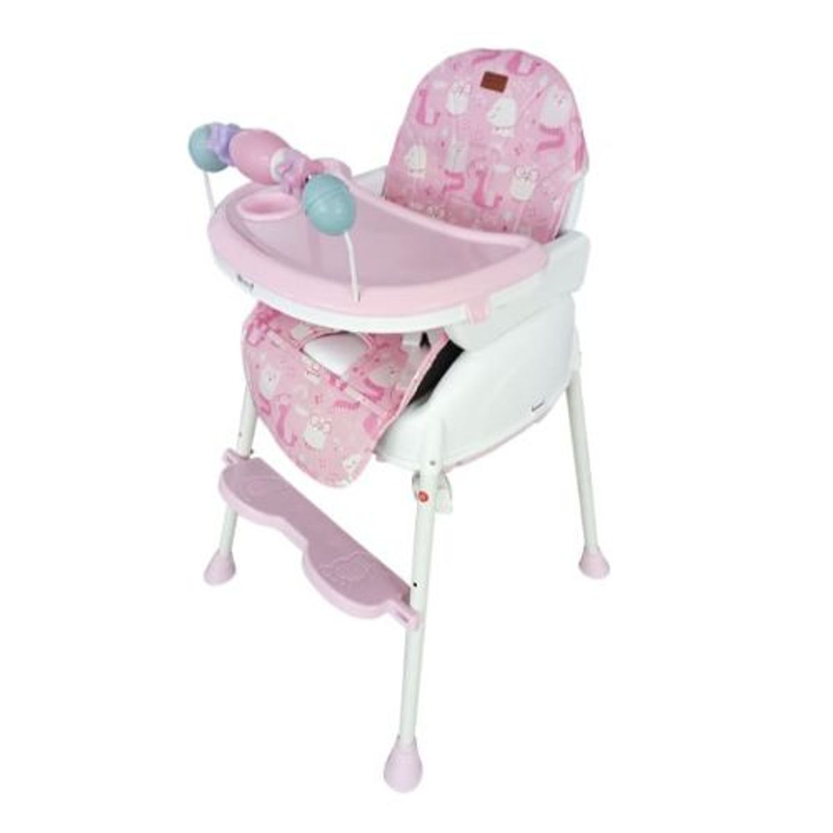 EBABY - Comedor De Bebe 4 Funciones Doble Bandeja Acolchado Ruedas