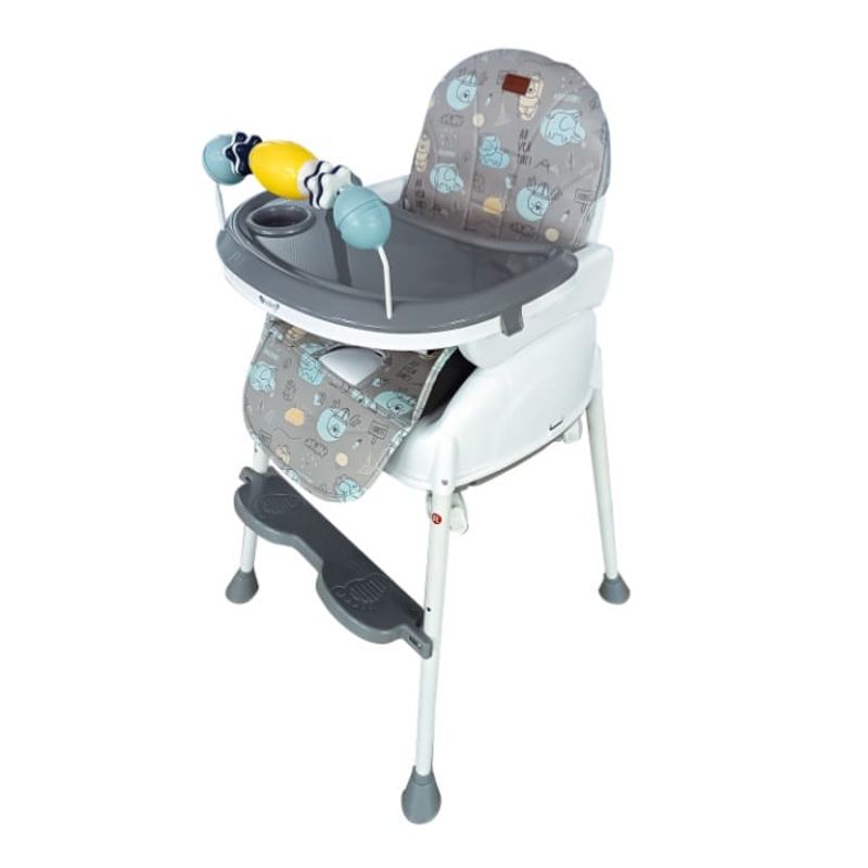 EBABY - Comedor De Bebe 4 Funciones Doble Bandeja Acolchado Ruedas