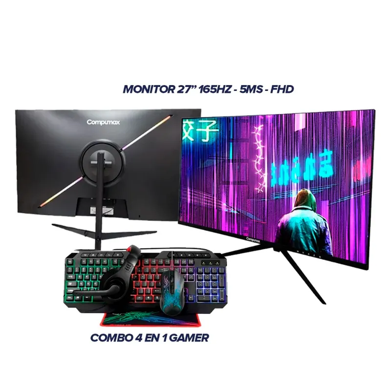 COMPUMAX - Monitor Compumax Infinity 27" 165hz + Combo 4 en 1 Gamer