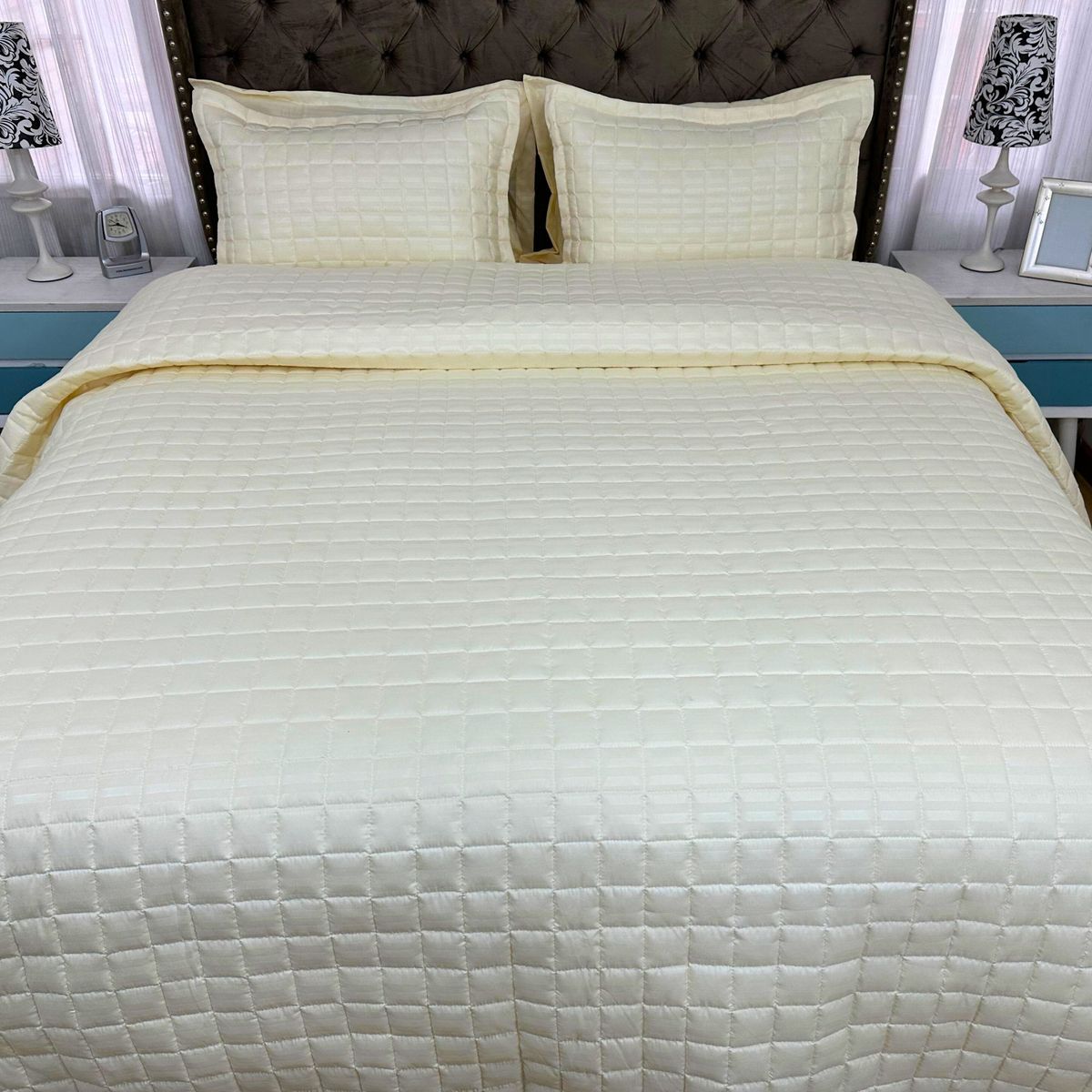 KARYTEX - Edredón Quilt Doble Faz con Diseño de Cuadros