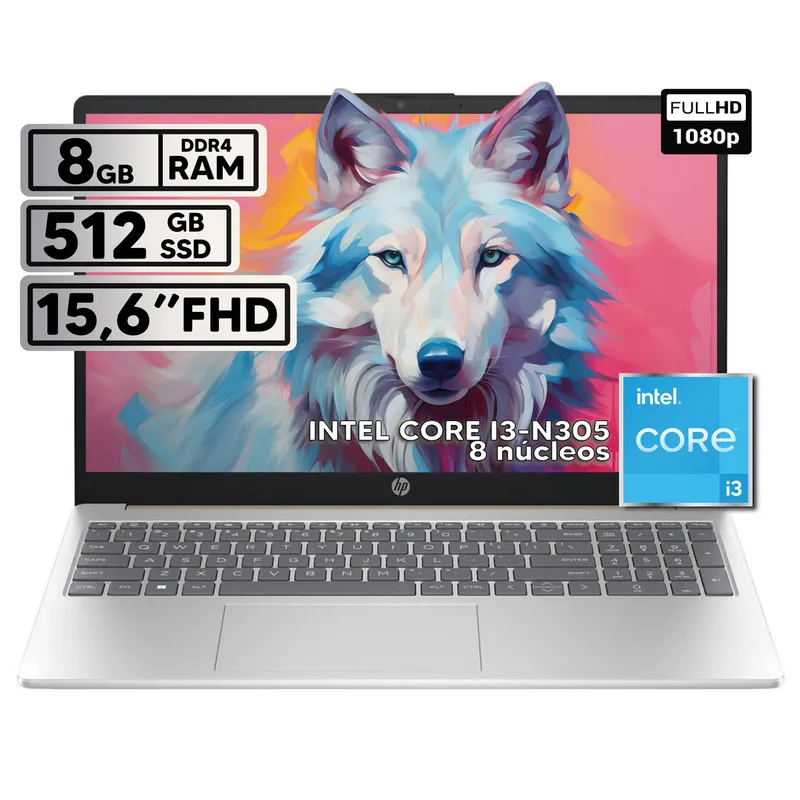 HP - PORTÁTIL HP INTEL CORE I3-N305 8GB RAM 512GB SSD 15 FHD GRIS